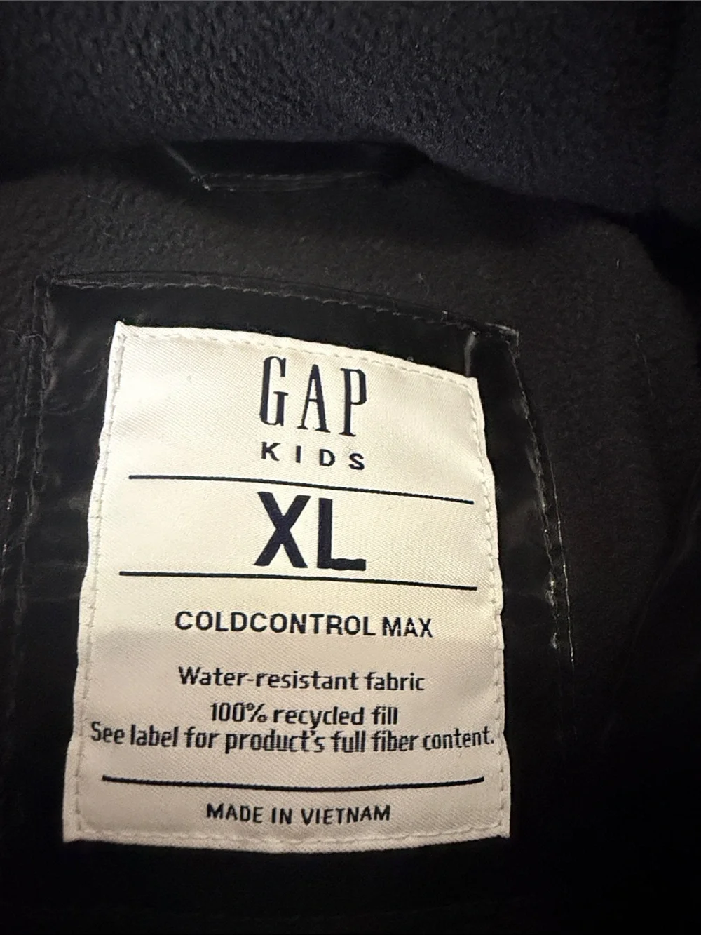 GAP Black Shiny Quilted Hooded Puffer Jacket